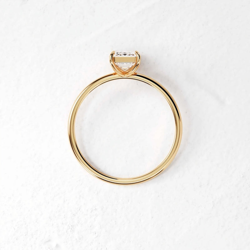 Elegant Sophistication β 925 Sterling Silver Gold-Plated Ring | Rectangle Zircon Stone