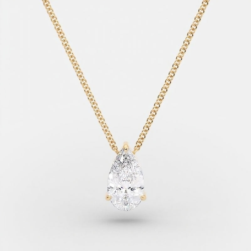 Exclusive – 925 Sterling Silver Necklace | Pear-Shaped Diamond Zircon Stone