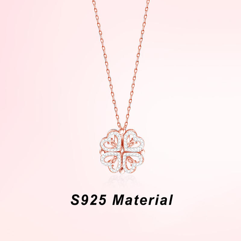 925 Sterling Silver Magnetic Heart Necklace | Elegant & Romantic Korean Design
