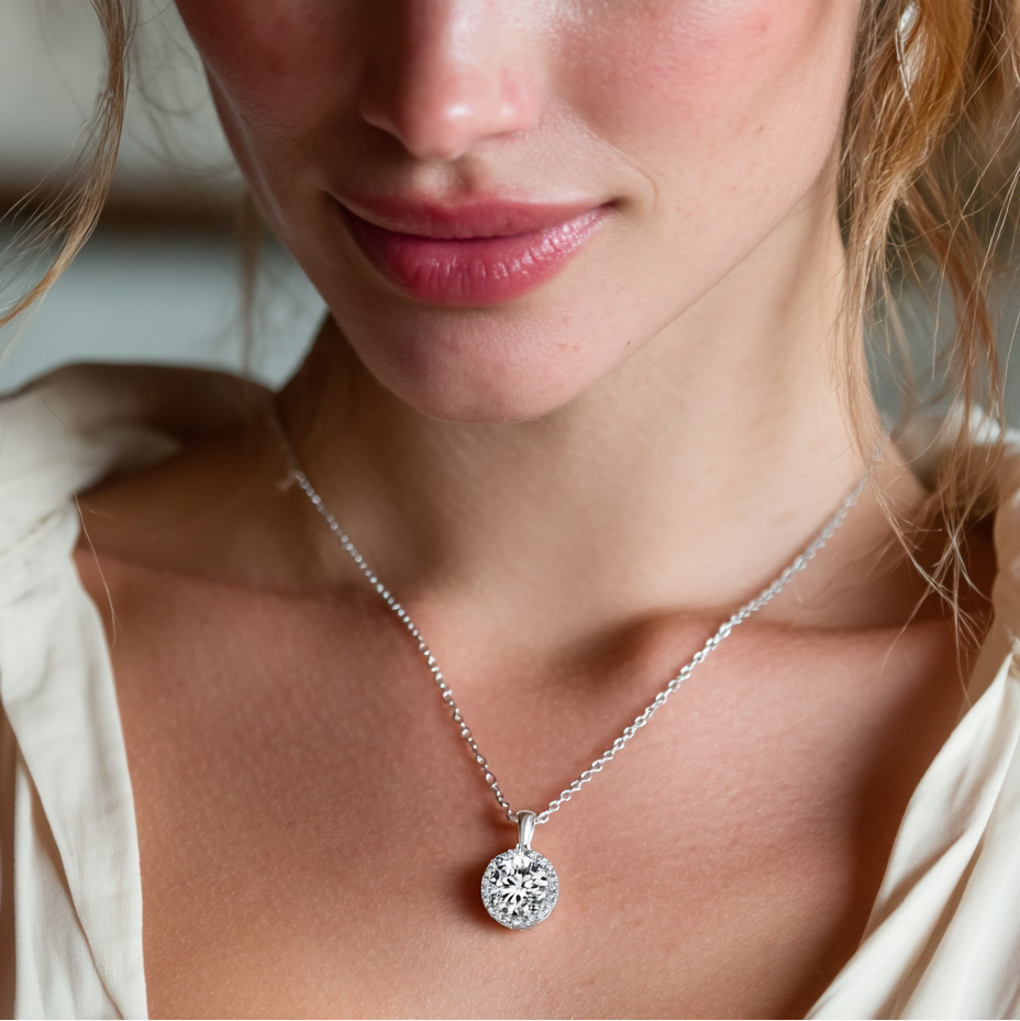 Exclusive – 925 Sterling Silver Necklace | Decorated with Diamond Zircon Stone