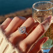 925 Sterling Silver Infinity Ring | Teardrop Zircon Stone & Sparkling Lobes