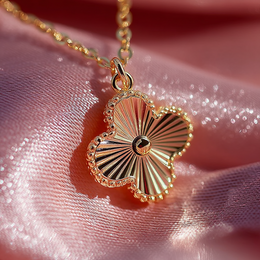 Gold-Plated Silver Necklace – Clover / Four-Leaf Motif | 46 cm – Available in Gold & Silver