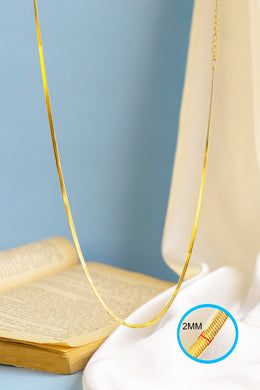 Slim Snake Back Necklace – 18K Gold Plated | 316 Stainless Steel | Brand Flouka 38 CM