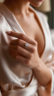 خاتم فضة استرلينية 925 مطلي بالذهب | بحجر زركون مستطيل فاخر