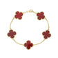 Fritillaria Four-Leaf Bracelet – 925 Sterling Silver, Gold Plated