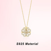 925 Sterling Silver Magnetic Heart Necklace | Elegant & Romantic Korean Design