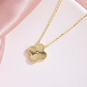 Gold-Plated Silver Necklace – Clover / Four-Leaf Motif | 46 cm – Available in Gold & Silver