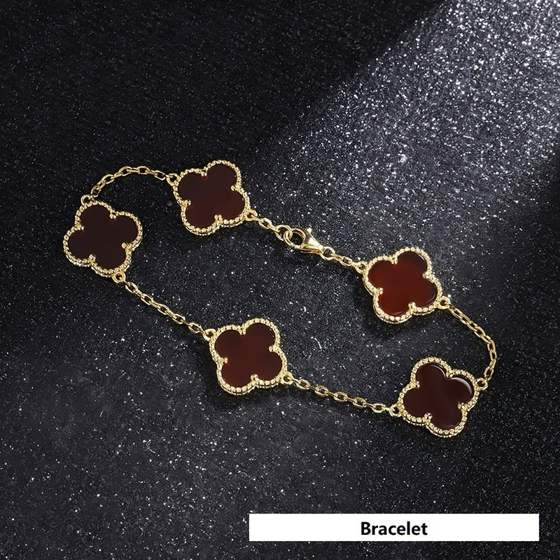 Fritillaria Four-Leaf Bracelet – 925 Sterling Silver, Gold Plated