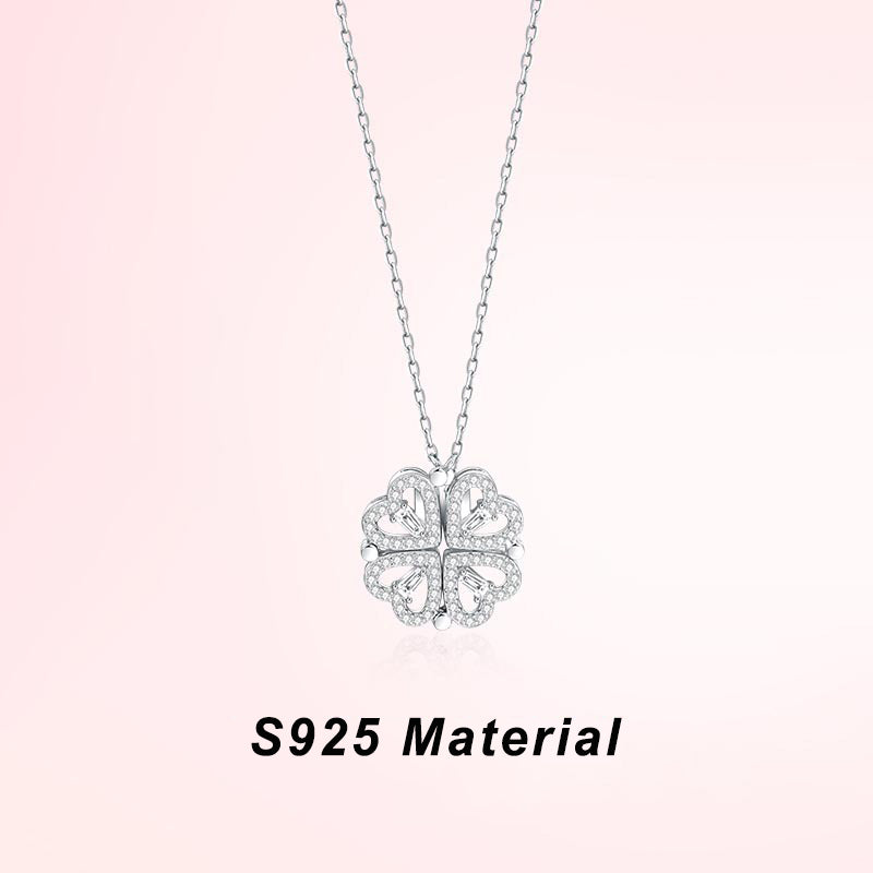 925 Sterling Silver Magnetic Heart Necklace | Elegant & Romantic Korean Design