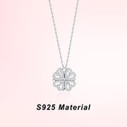 925 Sterling Silver Magnetic Heart Necklace | Elegant & Romantic Korean Design