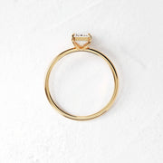 خاتم فضة استرلينية 925 مطلي بالذهب | بحجر زركون مستطيل فاخر