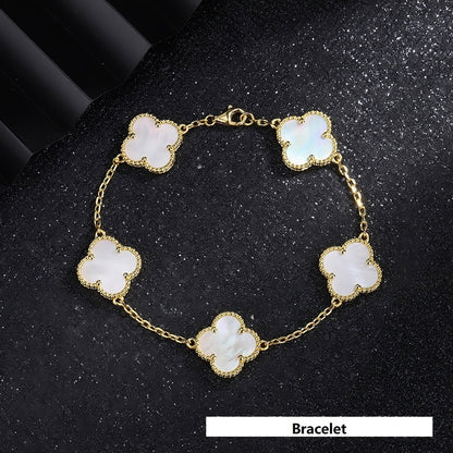 Fritillaria Four-Leaf Bracelet – 925 Sterling Silver, Gold Plated