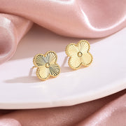 Clover / Four-Leaf Motif Earrings – 925 Sterling Silver, Gold Plated | Luxury Gift Ready