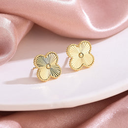Clover / Four-Leaf Motif Earrings – 925 Sterling Silver, Gold Plated | Luxury Gift Ready