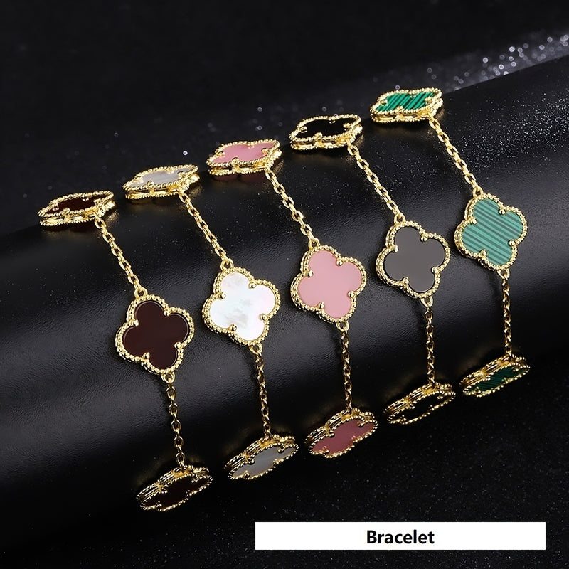 Fritillaria Four-Leaf Bracelet – 925 Sterling Silver, Gold Plated