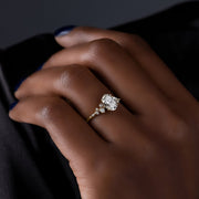 Radiant Elegance – 925 Sterling Silver Gold-Plated Ring | Oval Zircon Stone & Sparkling Lobes