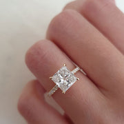 Elegant Brilliance – 925 Sterling Silver Gold-Plated Ring | Square Zircon Stone & Sparkling Lobes