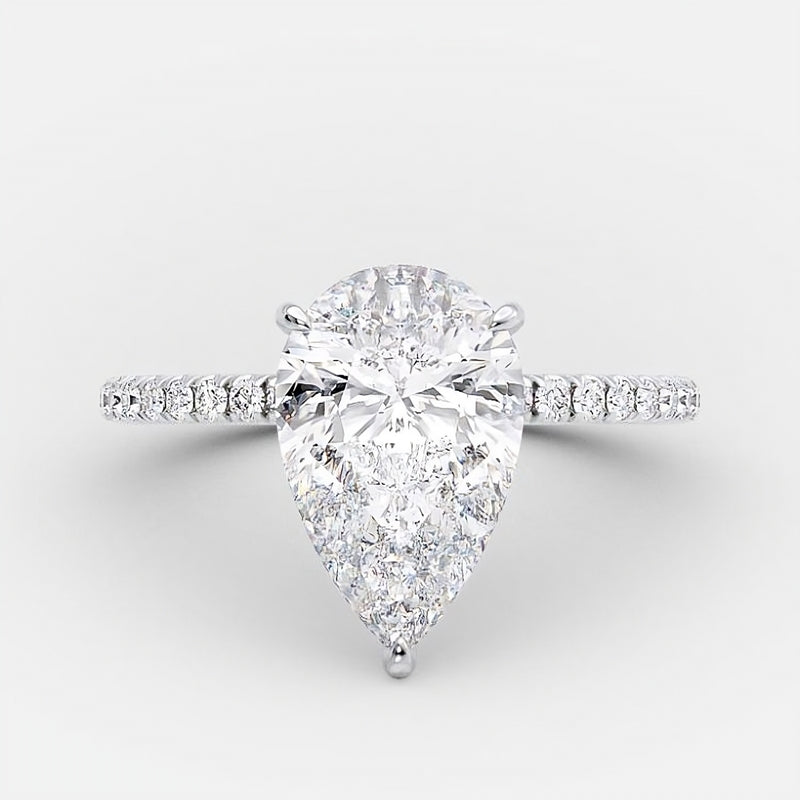 Elegance – 925 Sterling Silver Infinity Ring | Pear-Shaped Zircon Stone