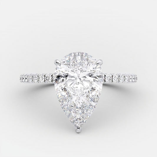 Elegance – 925 Sterling Silver Infinity Ring | Pear-Shaped Zircon Stone