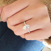 Elegance – 925 Sterling Silver Infinity Ring | Pear-Shaped Zircon Stone