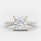 Elegant Brilliance – 925 Sterling Silver Gold-Plated Ring | Square Zircon Stone & Sparkling Lobes