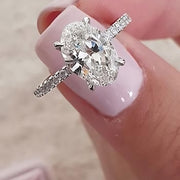 Oval 925 Sterling Silver Ring | Zircon Stone Elegance