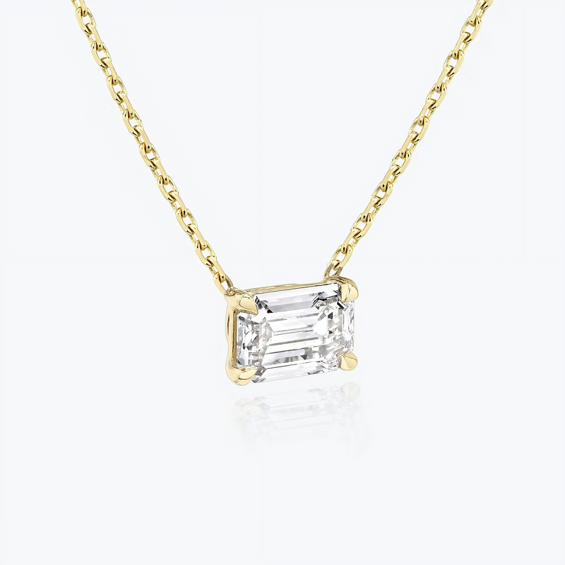 Elegance – 925 Sterling Silver Necklace with Square Diamond Zircon Stone