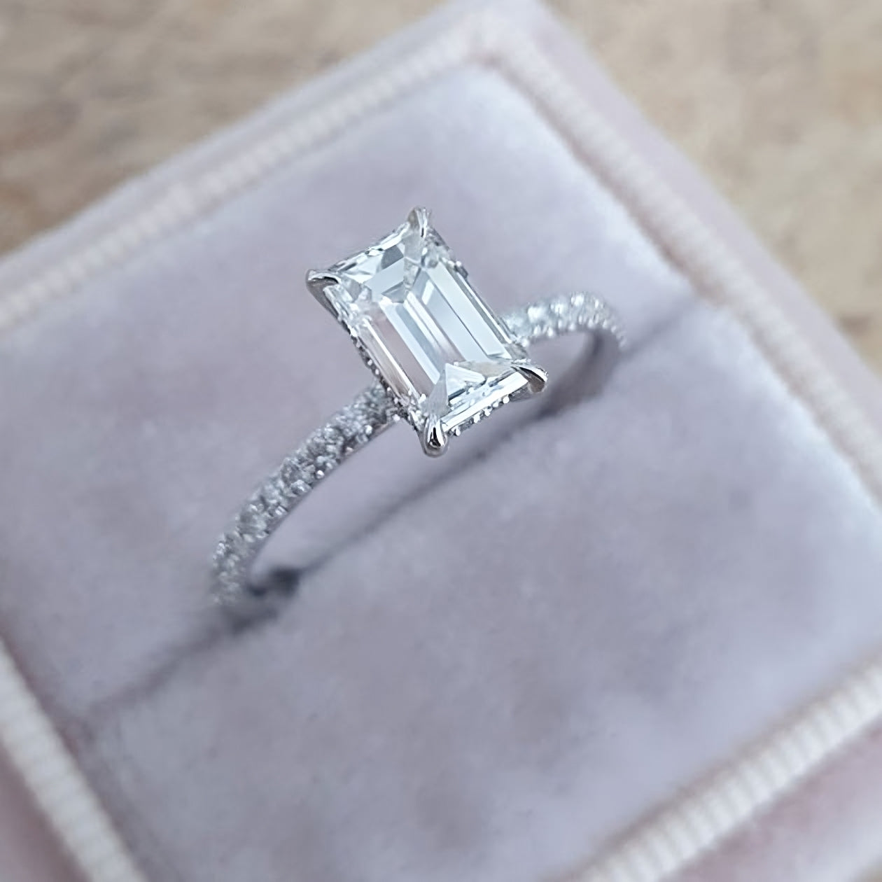 925 Sterling Silver Ring | Decorated with Rectangle Zircon Stone &amp; Sparkling Lobes