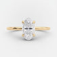 Elegance – 925 Sterling Silver Gold-Plated Ring | Oval Cubic Zirconia Stone