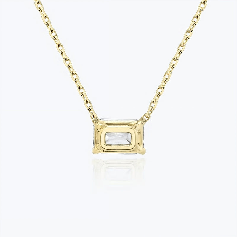 Elegance – 925 Sterling Silver Necklace with Square Diamond Zircon Stone