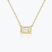 Elegance – 925 Sterling Silver Necklace with Square Diamond Zircon Stone