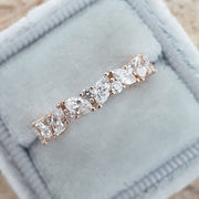 خاتم فضة استرلينية 925 مطلي بالذهب | مرصّع بأحجار الزركون اللامعة