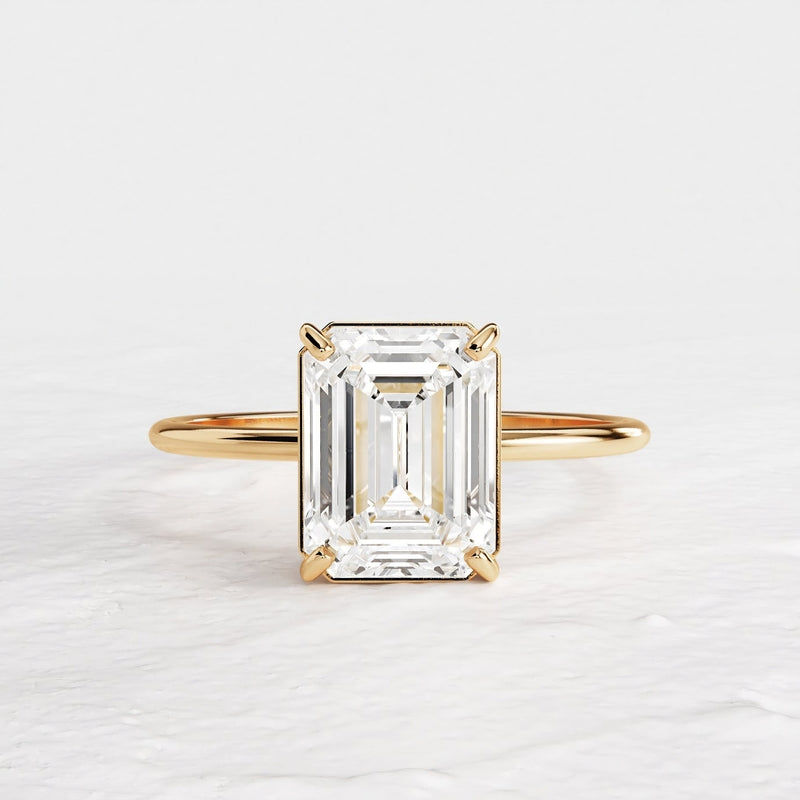Elegant Sophistication – 925 Sterling Silver Gold-Plated Ring | Rectangle Zircon Stone