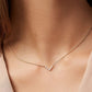 925 Sterling Silver Gold-Plated "V" Necklace | Adorned with Diamond Zircon Lobes