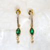 Elegant Radiance – 925 Sterling Silver Gold-Plated Earrings | Green Zircon Stone