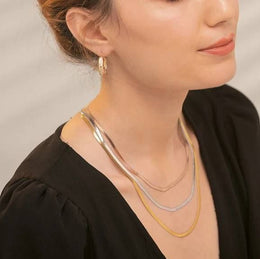 Snake Back Necklace- 3-Layer – Mixed Colors | Adjustable Length | 316 Stainless Steel