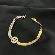 اسوارة ظهر الثعبان بفصوص باجيت – ستانلس ستيل 316 مطلي ذهب
