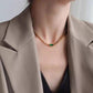 Gold-plated necklace with Green Emerald Stone | 316 Stainless Steel