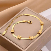 سوار سنيك باك – مطلي ذهب عيار 18 ومزين بفراشات أنثوية
