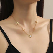 Clover / Four-Leaf Motif-Inspired Necklace – Gold-Plated 316 Stainless Steel | Elegant, Chic & Timeless