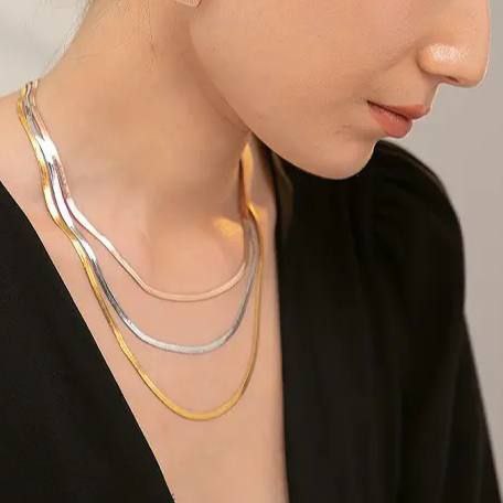 Snake Back Necklace- 3-Layer – Mixed Colors | Adjustable Length | 316 Stainless Steel