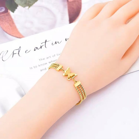 Butterfly Elegance – 316 Stainless Steel Bracelet Decorated with a Delicate Butterfly