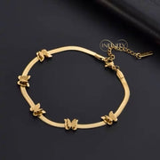 سوار سنيك باك – مطلي ذهب عيار 18 ومزين بفراشات أنثوية
