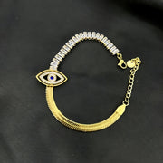 اسوارة ظهر الثعبان بفصوص باجيت – ستانلس ستيل 316 مطلي ذهب
