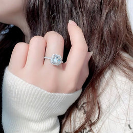 Silver-Plated Ring with Sparkling Diamond Zircon Stone | 316 Stainless Steel