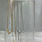 925 Sterling Silver Gold-Plated "V" Necklace | Adorned with Diamond Zircon Lobes