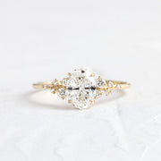 Radiant Elegance – 925 Sterling Silver Gold-Plated Ring | Oval Zircon Stone & Sparkling Lobes