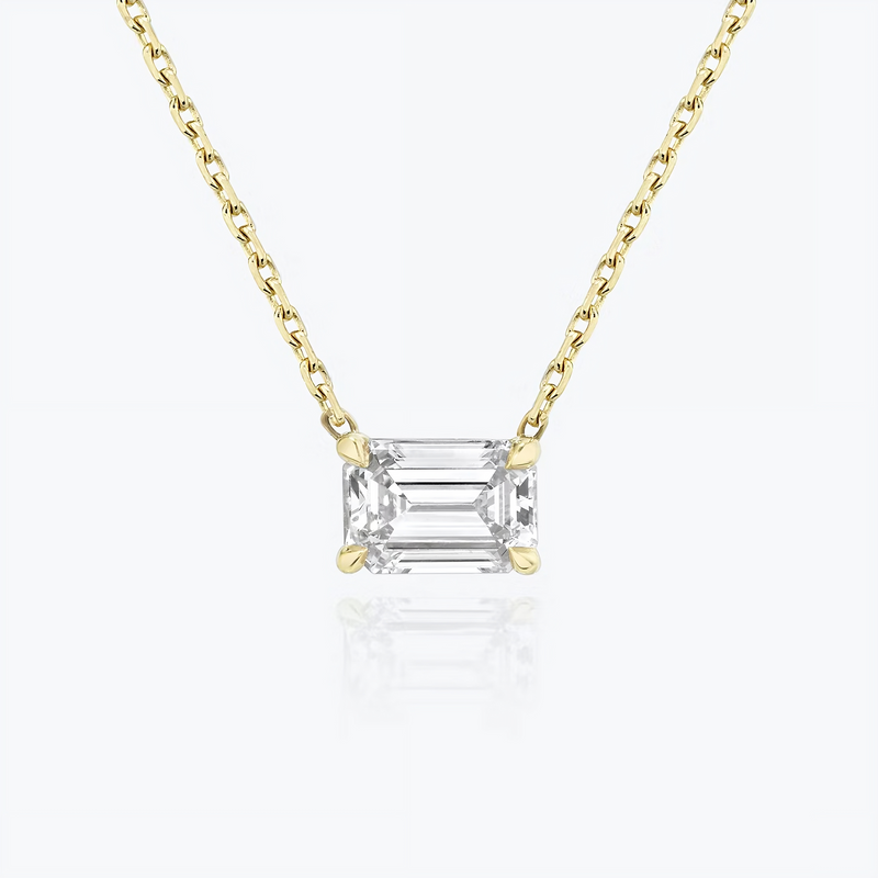Elegance – 925 Sterling Silver Necklace with Square Diamond Zircon Stone