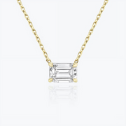 Elegance – 925 Sterling Silver Necklace with Square Diamond Zircon Stone